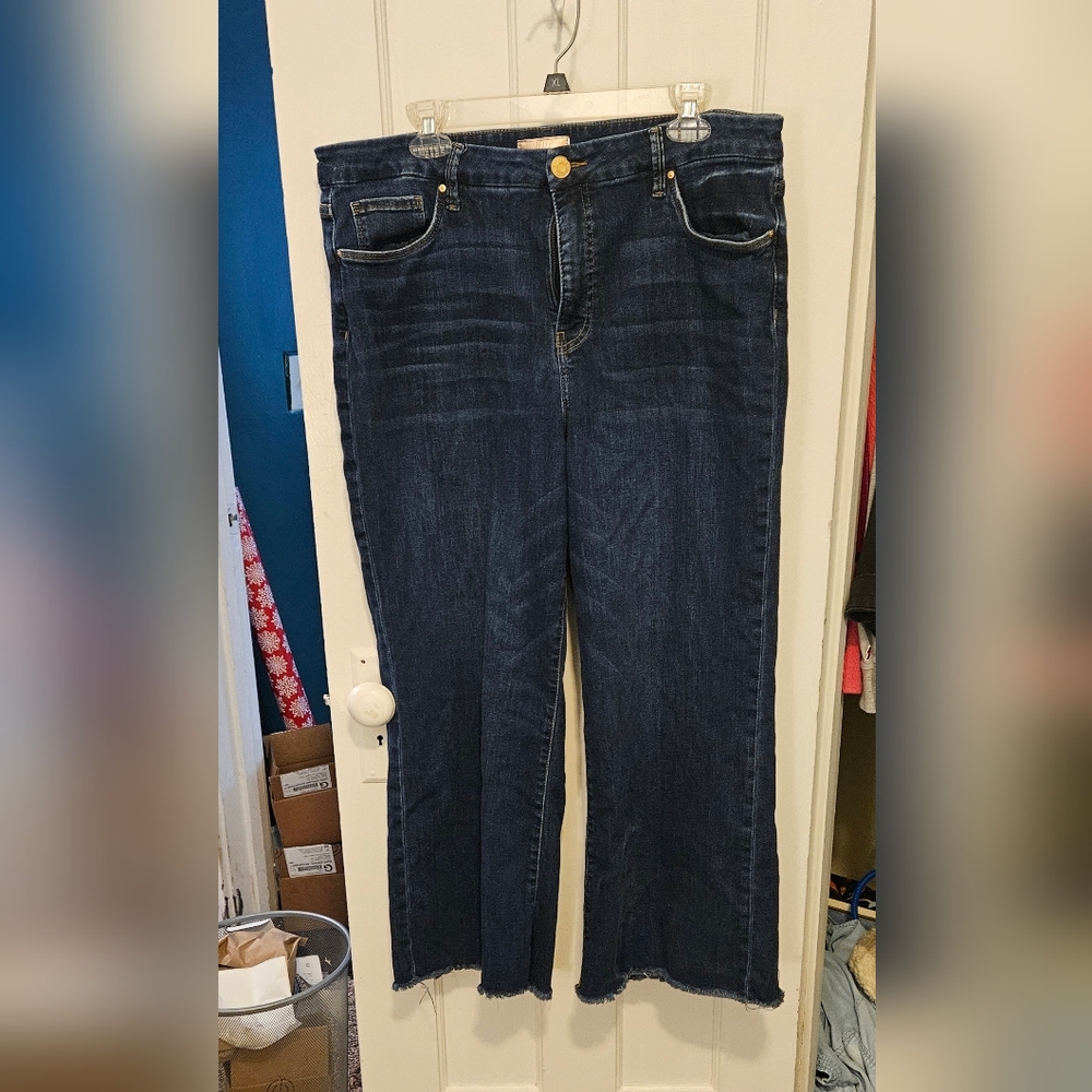 Kut From The Kloth, Size 16 Wide Leg Jean 27 Inch Inseem